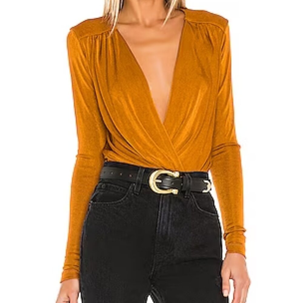 Free People "Turnt" deep v-neck Bodysuit